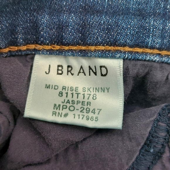 J BRAND WOMEN'S JASPER BLUE MID RISE SKINNY DENIM JEANS SIZE 29 *SEE NOTES * - Picture 9 of 10